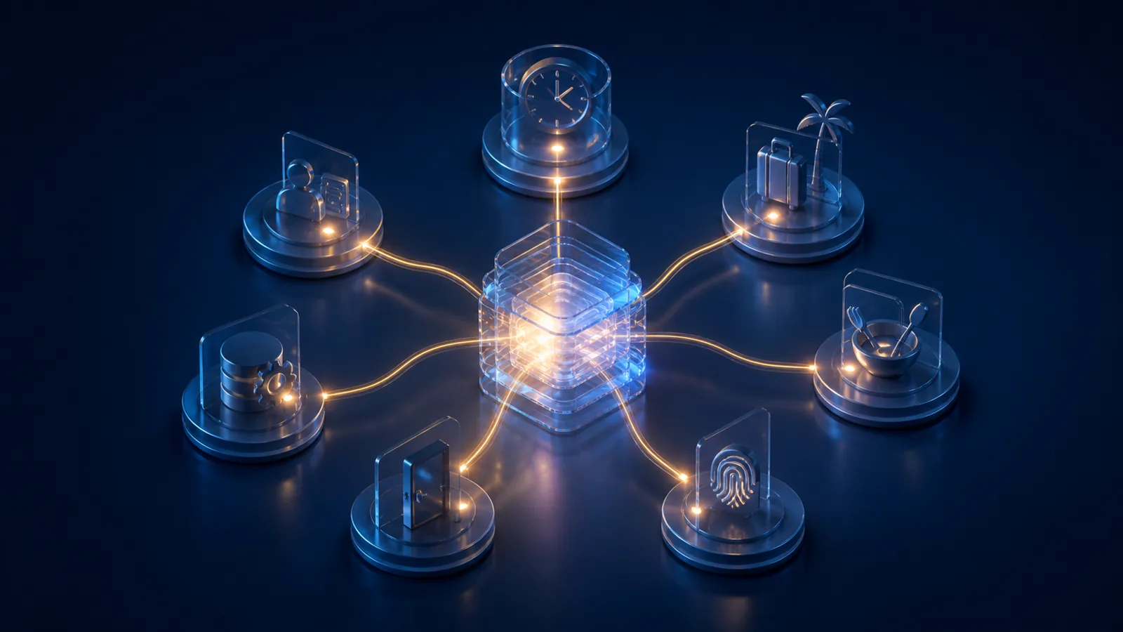 Siete capacidades conectadas alrededor del núcleo de d2 Cloud